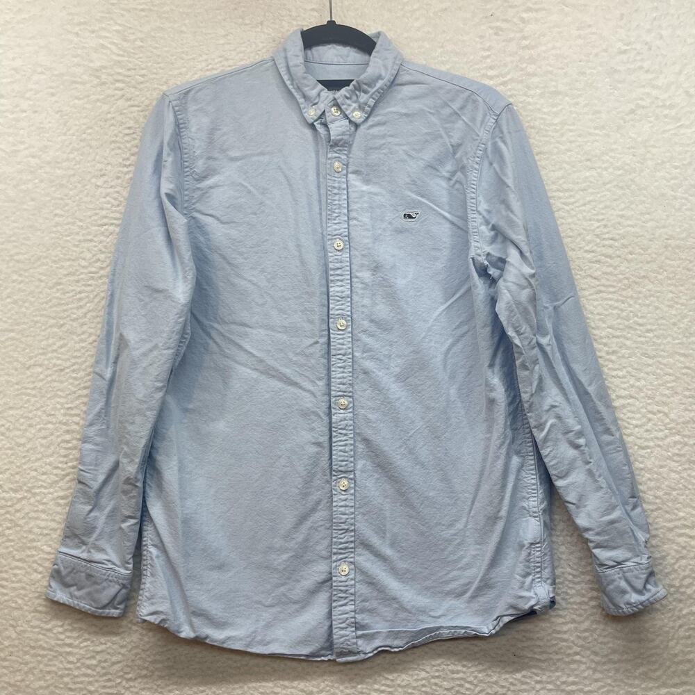 Vineyard Vines Shirt Mens XL Light Blue Oxford Button Down Whale Logo